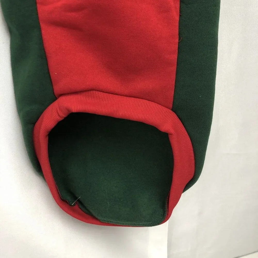 Santas Cookie Tester Holiday Pet Sweatshirt Large Green & Red Hoodie New w/ Tags
